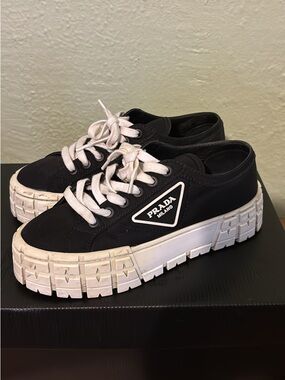 Prada Double Wheel Platform Nylon Sneakers